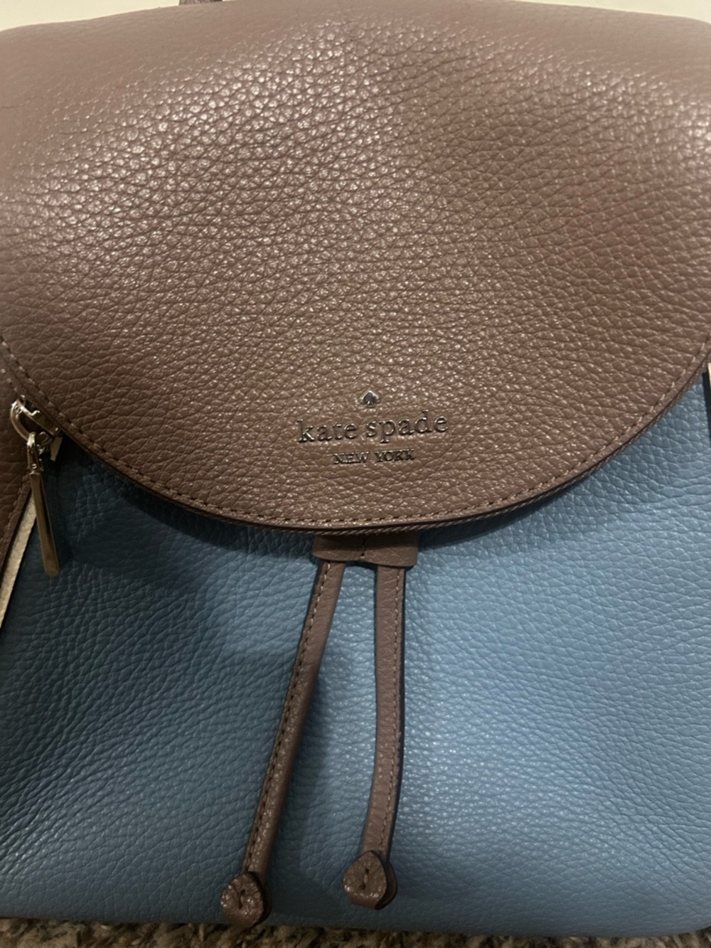 kate spade Brown and Blue Leather Backpack - Picture 2 of 9